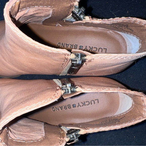 Lucky Brand Brown Ankle Booties with Zipper - Picture 4 of 8